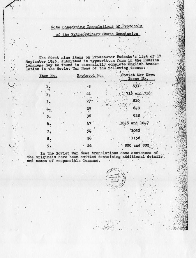 Memorandum from Sidney Alderman to Robert Jackson, accompanied by a report from John Hazard