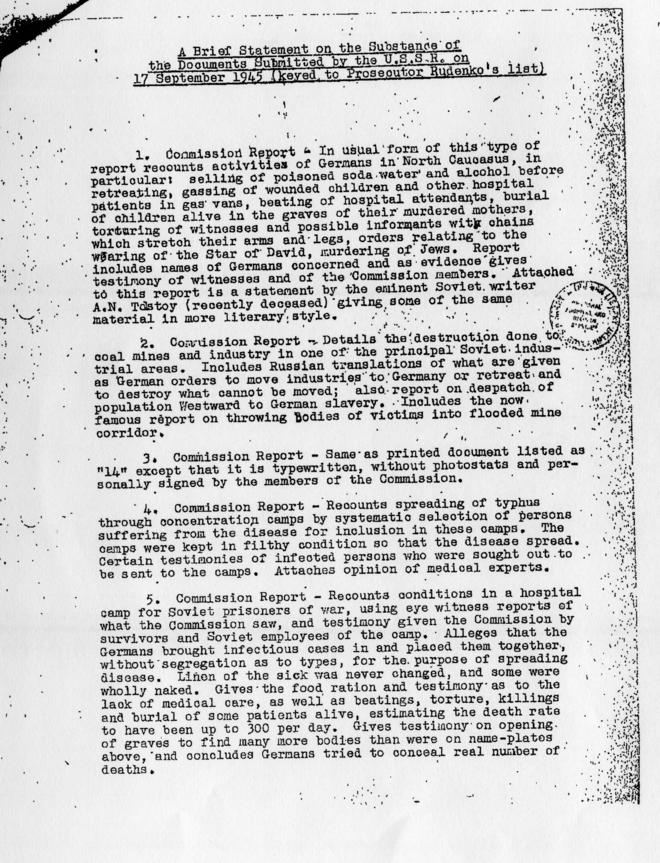 Memorandum from Sidney Alderman to Robert Jackson, accompanied by a report from John Hazard