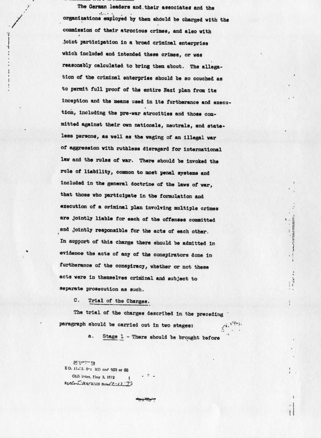 Memorandum of Proposals for the Prosecution and Punishment of Certain War Criminals and Other Offenders