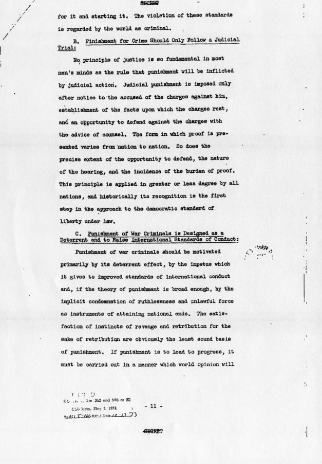 Memorandum of Proposals for the Prosecution and Punishment of Certain War Criminals and Other Offenders