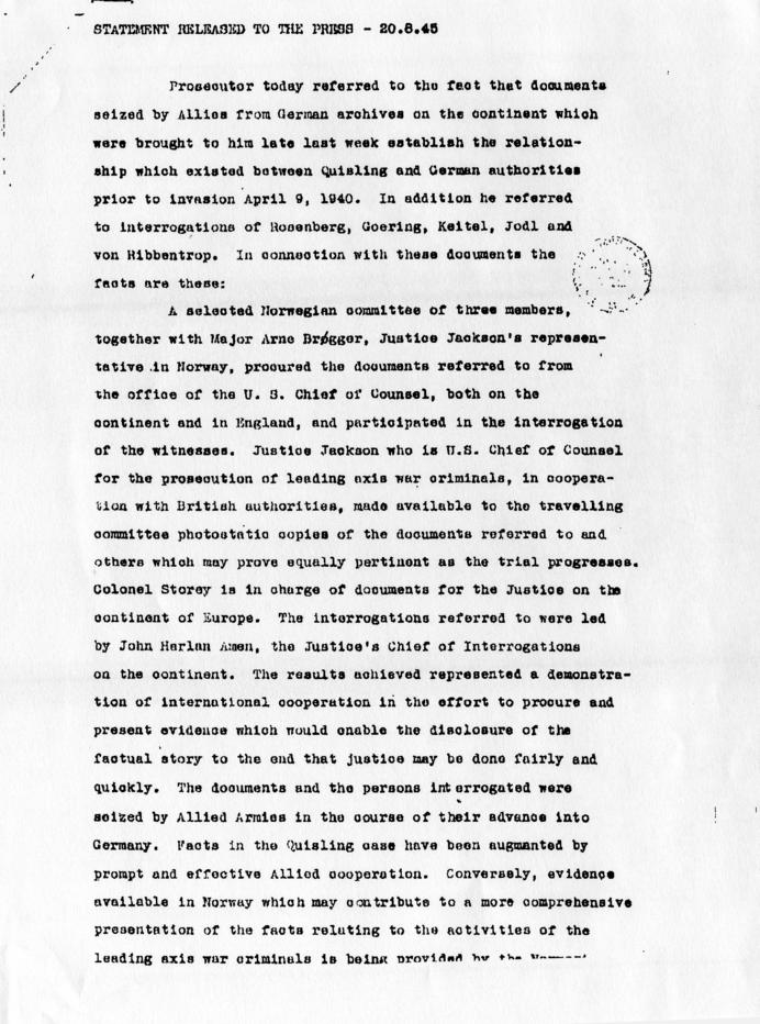 Memorandum from Henry Morgenthau to Samuel Rosenman, accompanied by related memoranda