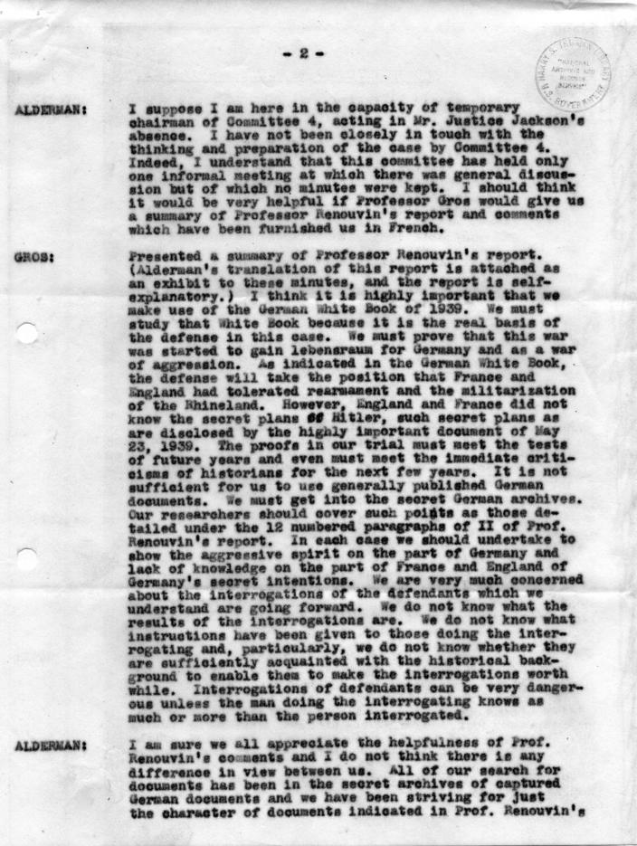 Minutes of Meeting of Committee Four