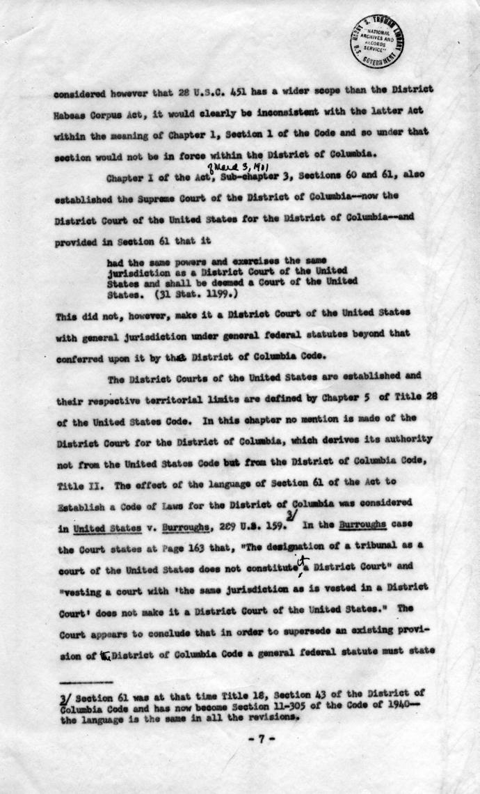 Memorandum Regarding Flick Case