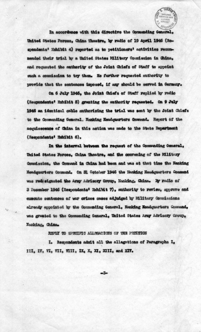Memorandum, \"Bureau Erhardt Case - Points to be Made in Reply to Petition\"