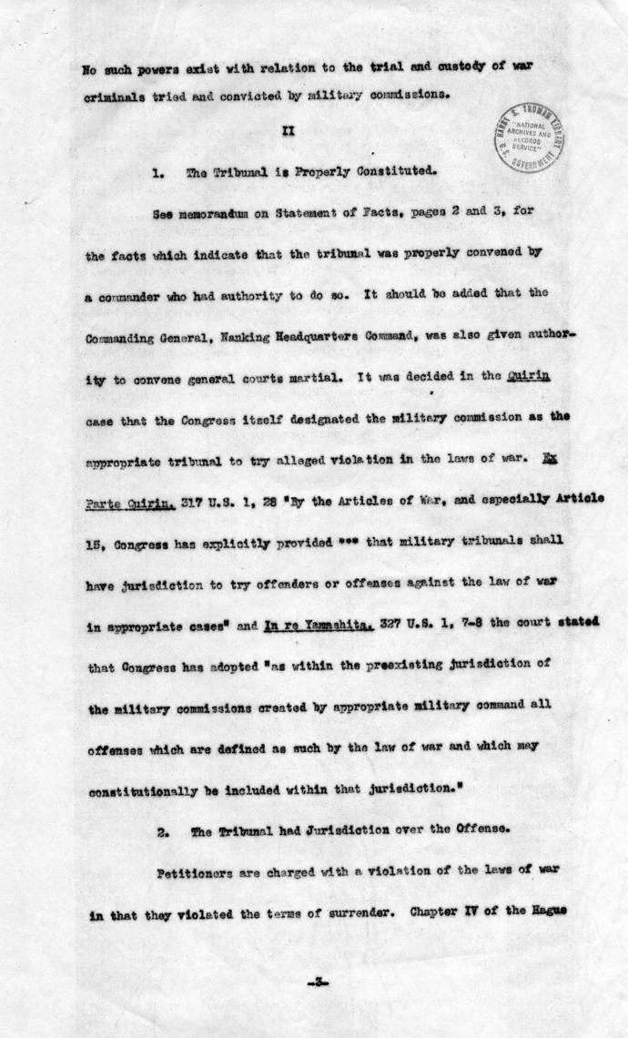 Memorandum, \"Bureau Erhardt Case - Points to be Made in Reply to Petition\"