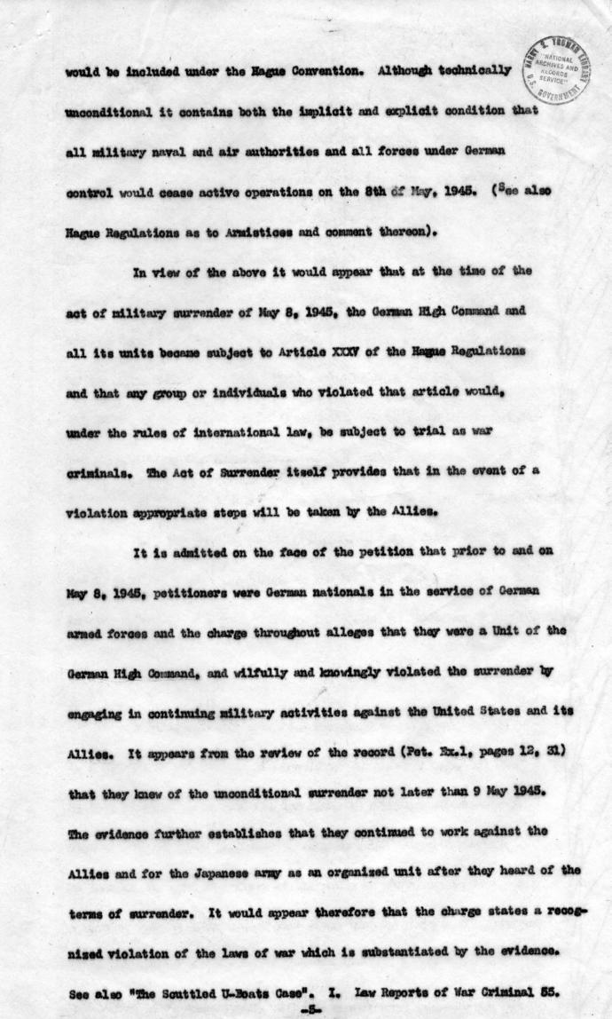 Memorandum, \"Bureau Erhardt Case - Points to be Made in Reply to Petition\"