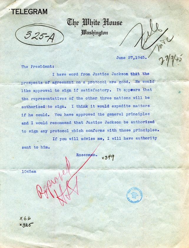 Telegram from Samuel Rosenman to Harry S. Truman