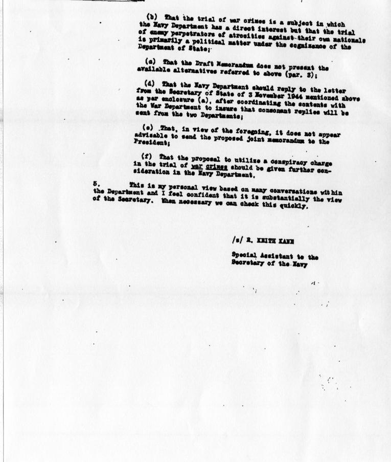 Memorandum from Keith Kane to John McCloy