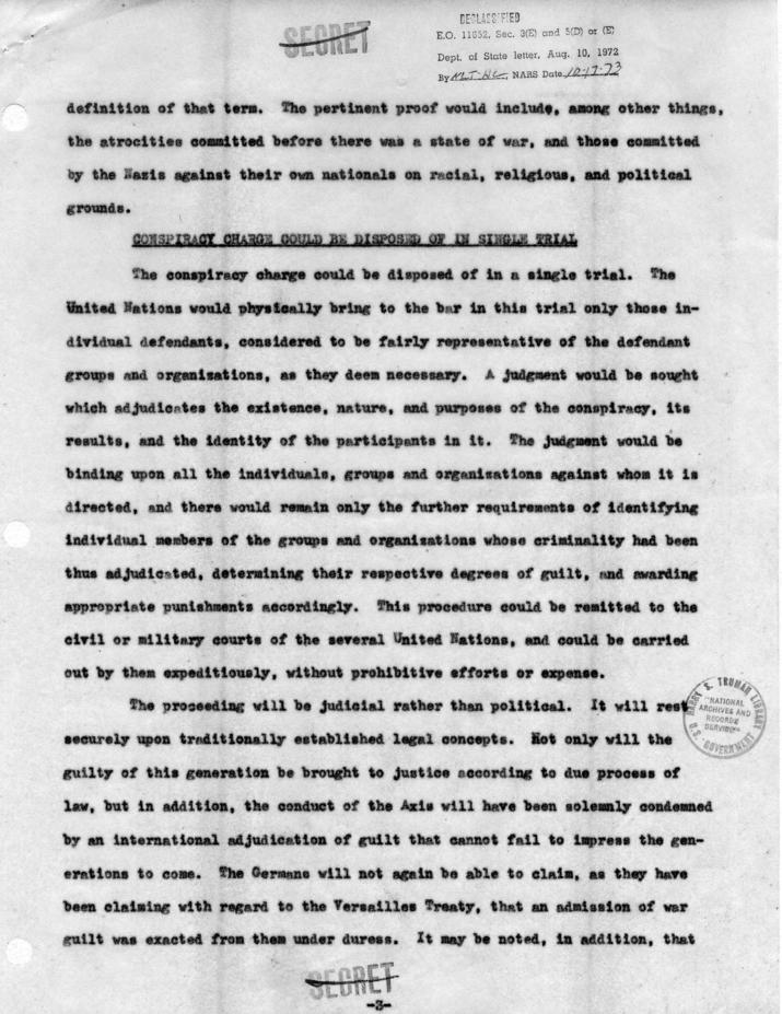 Draft memorandum from Cordell Hull, Henry Stimson, and James Forrestal to Franklin D. Roosevelt