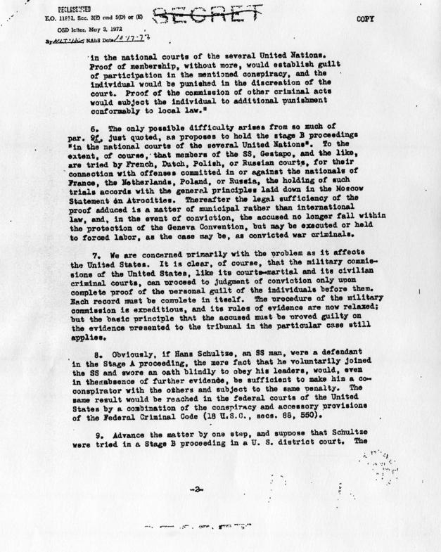 Memorandum from R. A. Cutter to Murray C. Bernays, accompanied by a copy of a memorandum from Myron Cramer to John McCloy