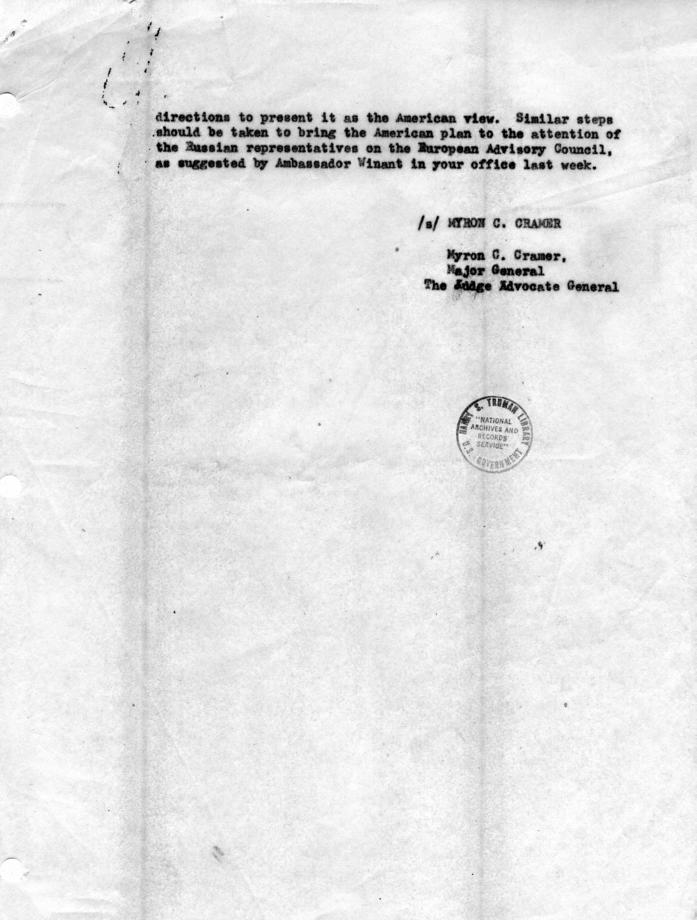 Memorandum from Myron C. Cramer to John McCloy