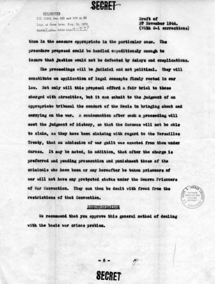 Memorandum from Cordell Hull and Henry Stimson to Franklin D. Roosevelt