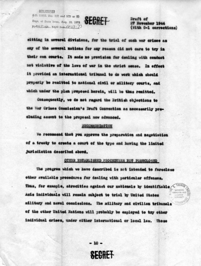 Memorandum from Cordell Hull and Henry Stimson to Franklin D. Roosevelt
