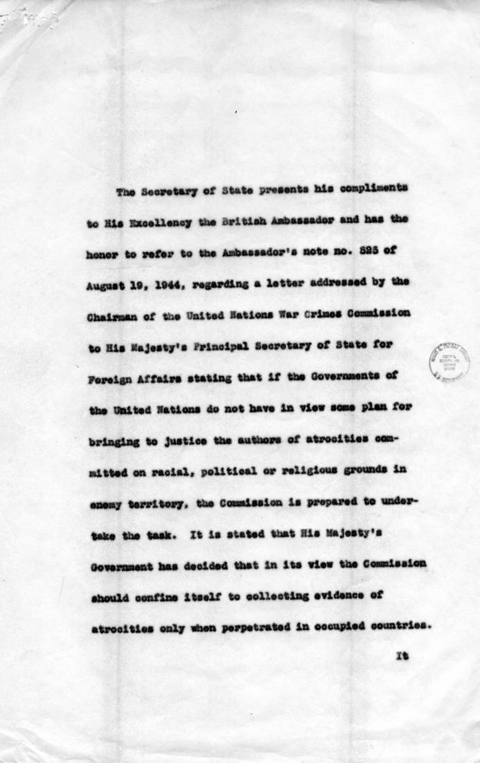 Letter from Green H. Hackworth to Samuel Rosenman, accompanied by related correspondence