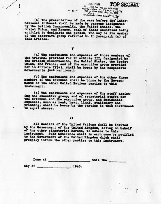 Memorandum for Saumel Rosenman, accompanied by a draft memorandum regarding punishment of war criminals