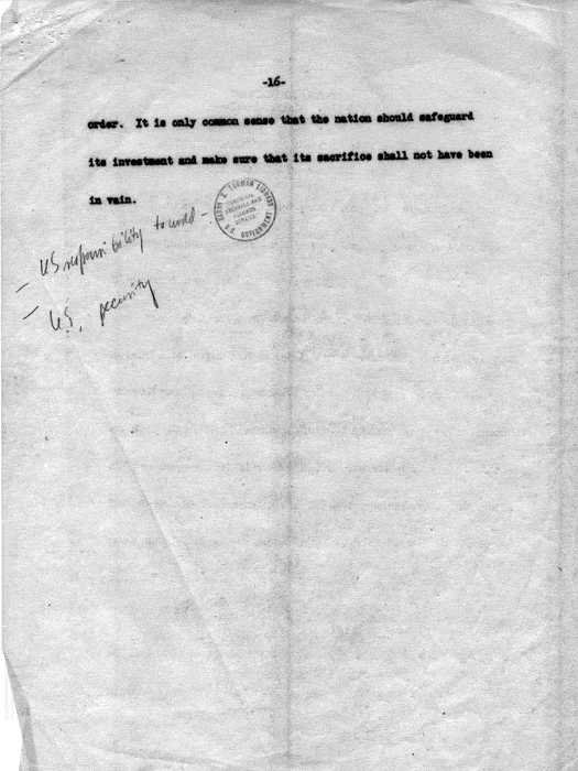 Draft of President\'s Message to Congress in regard to Greece