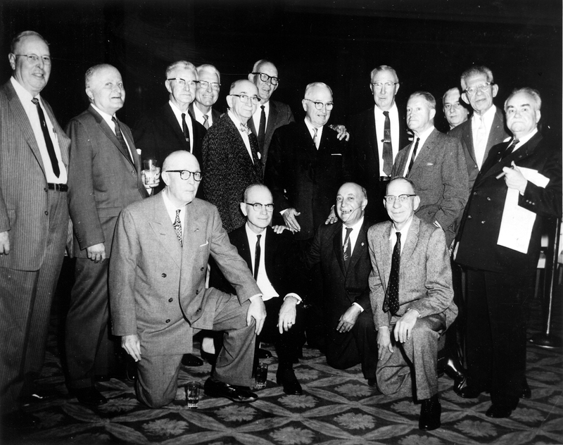 Former President Truman and 35th Division veterans at a reunion Harry