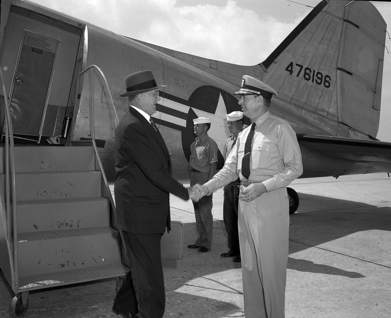 Charles Wilson Greets Admiral Robert Dennison Harry S. Truman