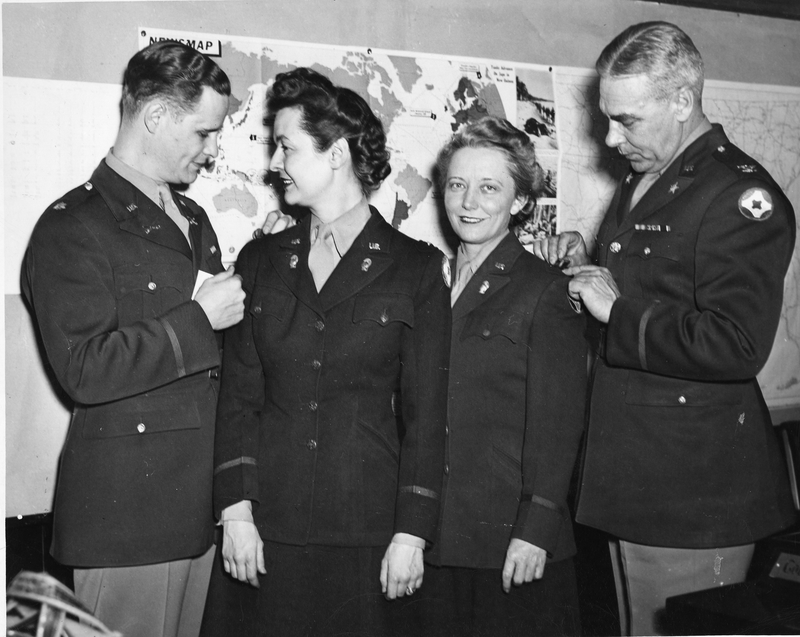 Promotion Ceremony for Women's Army Auxillary Corps (WAAC) Officers