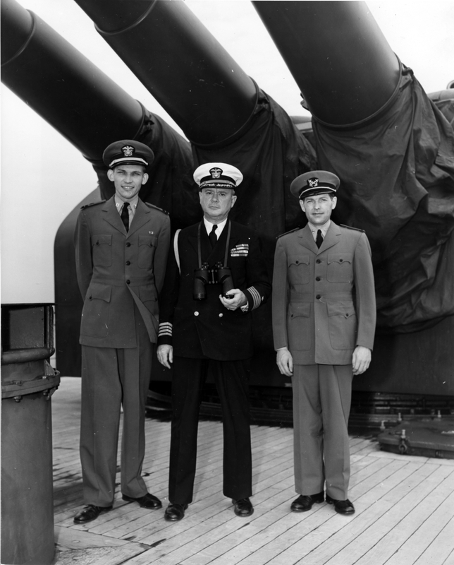 Elsey, Vardaman, and Hoying on USS Augusta Harry S. Truman