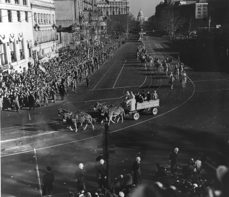Lamar, Missouri float in inaugural parade Harry S. Truman