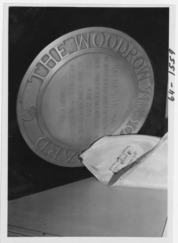 Woodrow Wilson Foundation Medal Harry S. Truman