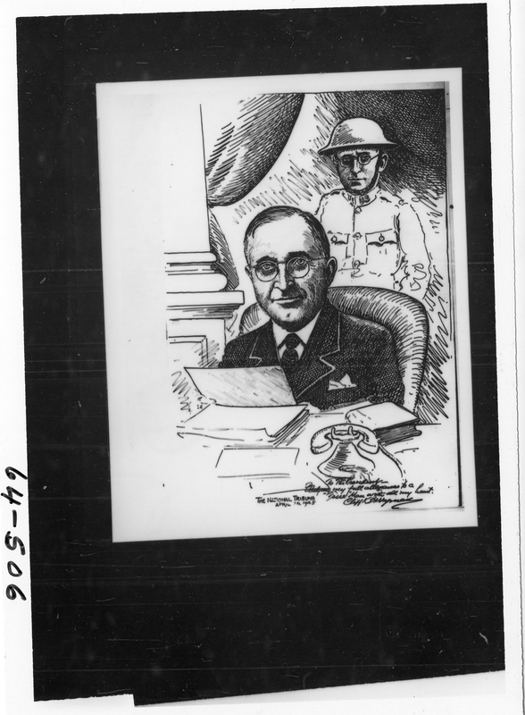 Political Cartoon of Harry S. Truman as a Soldier and as President | Harry S. Truman Political Cartoon of Harry S. Truman as a Soldier and as President | Harry S. Truman