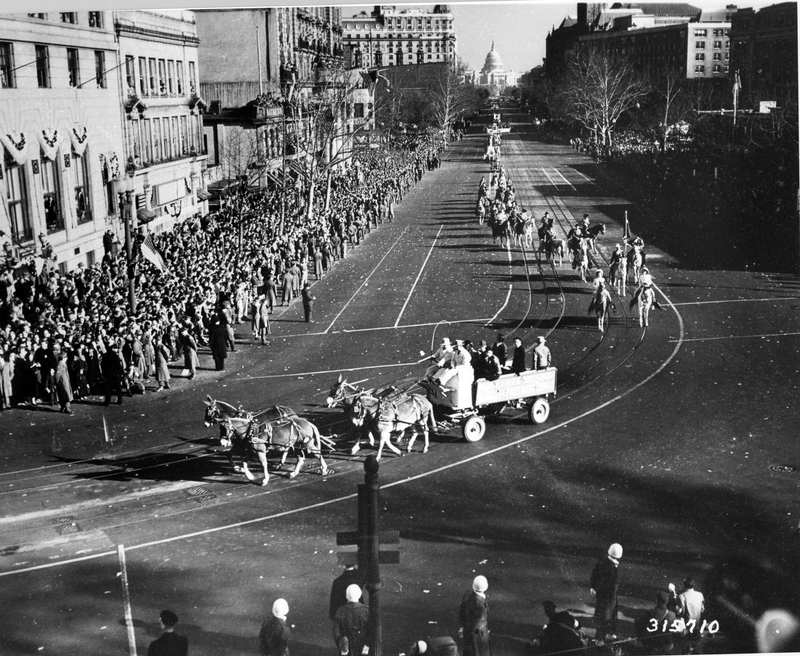 Lamar, Missouri float in 1949 Inaugural Parade Harry S. Truman