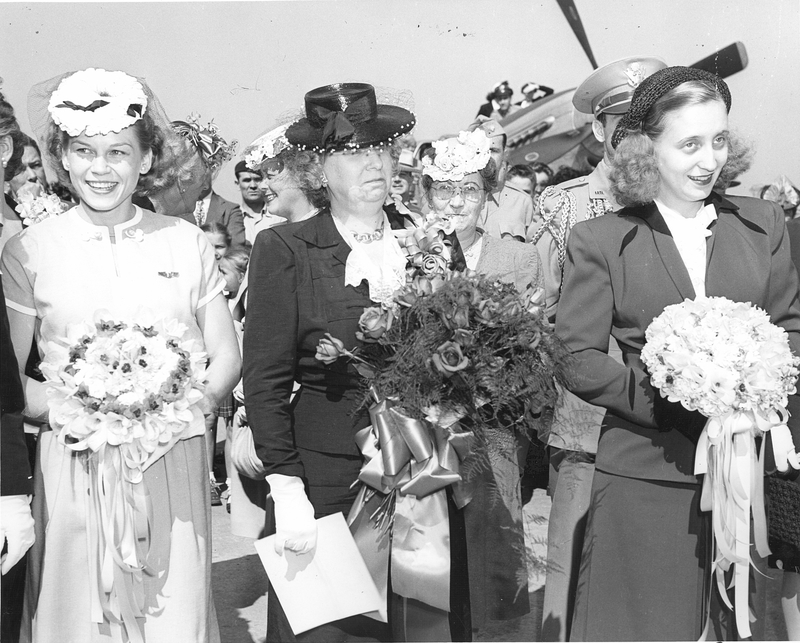 Bess and Margaret Truman during christening ceremony Harry S. Truman