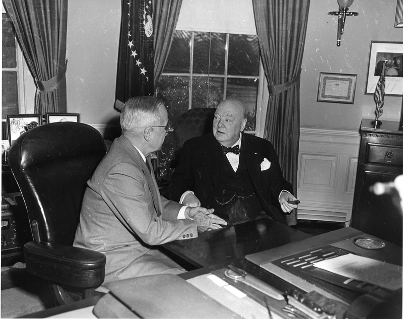 Truman and Churchill in Oval Office Harry S. Truman