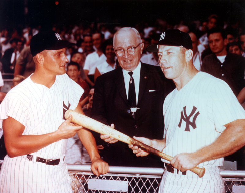 Former President Truman with Roger Maris and Mickey Mantle