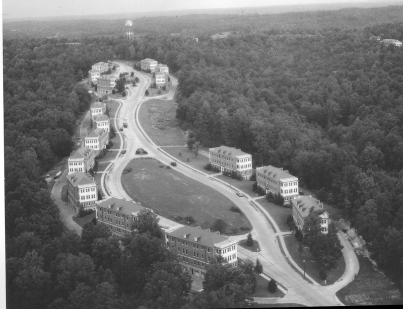 Aerial view of the grounds of the U.S. Marine Base, Quantico, VA