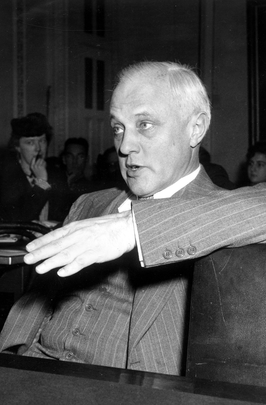 Photo of Dr. Karl T. Compton, President of MIT, testifying before the ...
