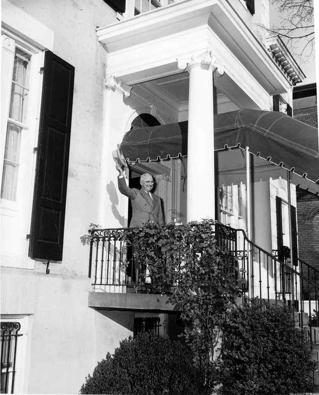President Truman at the Door of the Blair House Harry S. Truman