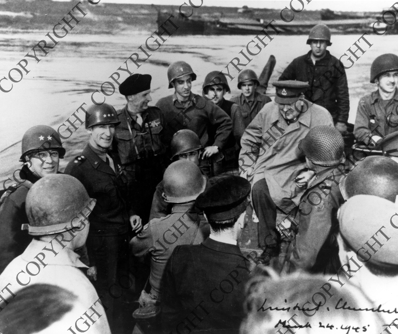 Winston S. Churchill landing on a European beach Harry S. Truman