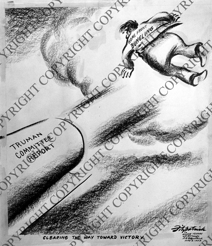 Daniel R Fitzpatrick Senatorial political cartoon on the Truman Committee by Daniel R ...