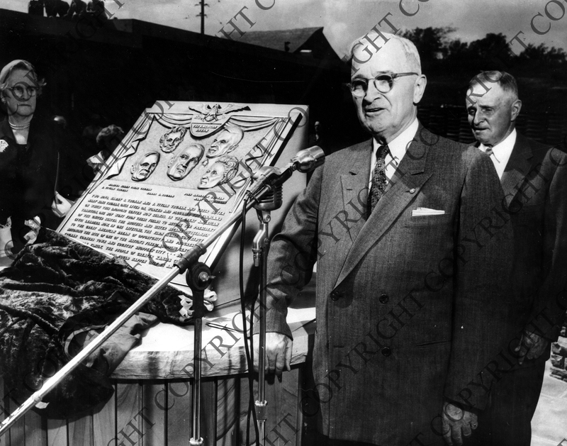 Former President Truman at the Truman Corners dedication Harry S. Truman