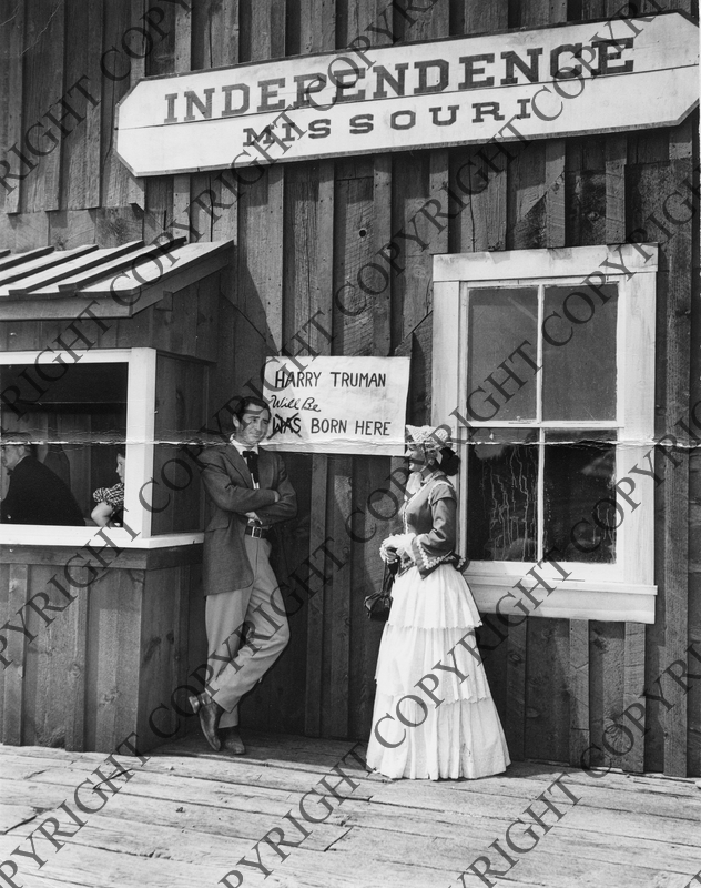 Actors on set of "The Great Missouri Raid" Harry S. Truman