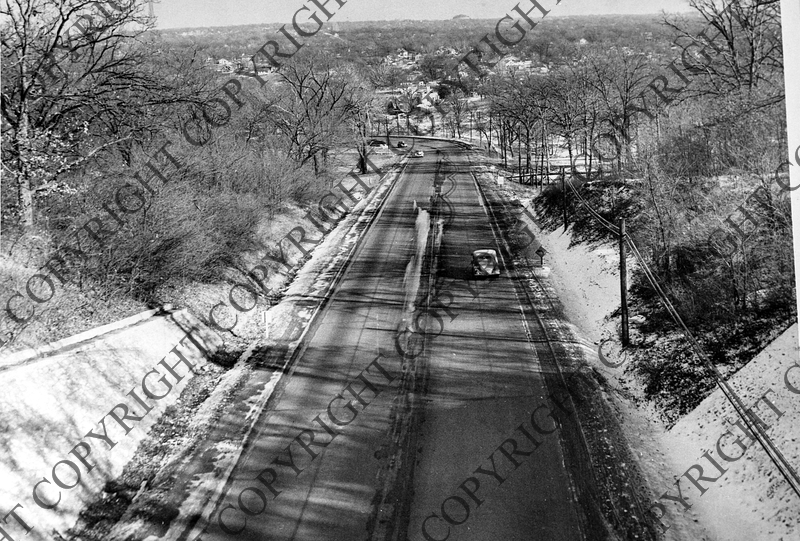 Truman Road in Independence, Missouri, view from Stone Arch bridge