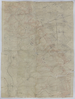 Map of Trench Systems and Battery Activity in Northeast France