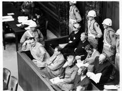 Hjalmar Schacht on the Stand, IMT, Nuremberg Germany, 1945-1946