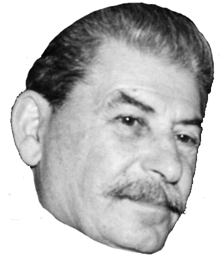 Stalin peeking over the documents